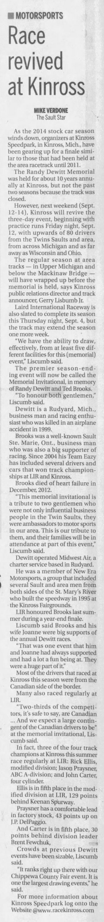 Kinross Speedpark - Sep 03 2014 Article (newer photo)